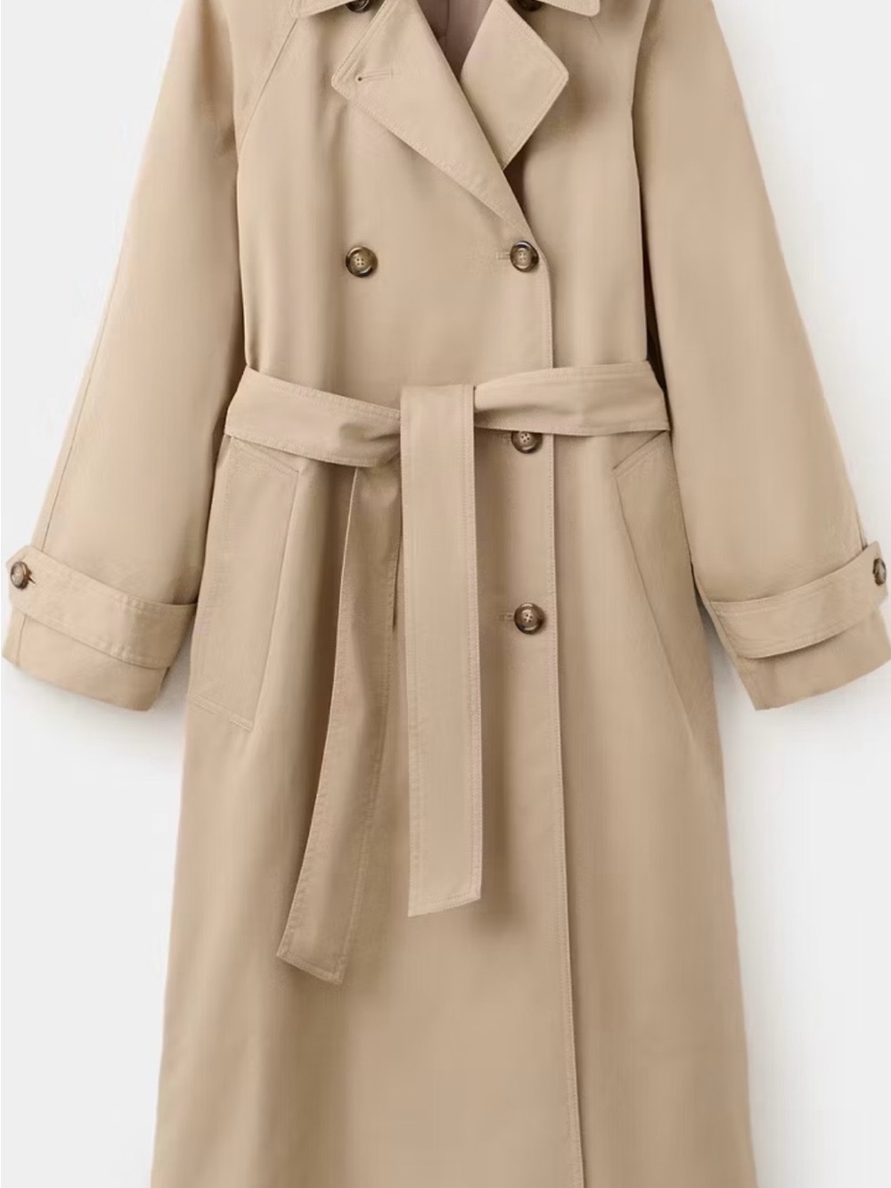 Mango Classic Beige Long Trench Coat with Belt (BNWT)